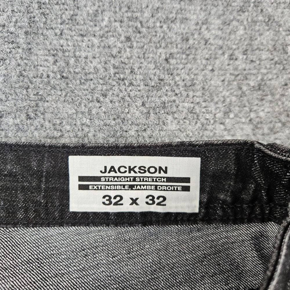 Buffalo David Bitton Jackson Straight Stretch Jeans Mens 32x32 Faded Black Denim - Picture 7 of 11